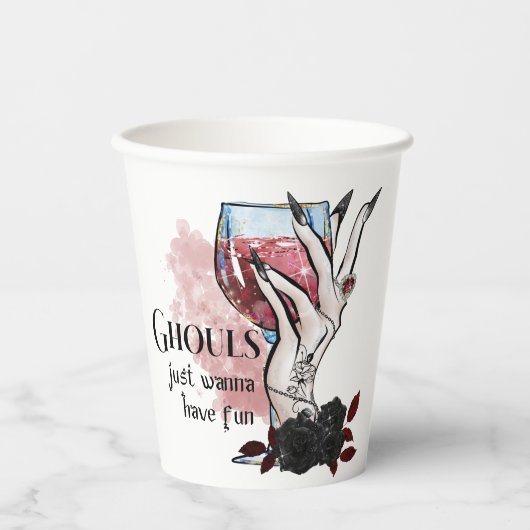 Gobelets En Papier Ghouls veut juste s'amuser Halloween (Recto)