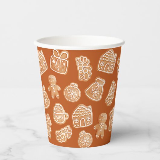 Gobelets En Papier Gingerbread Cookies Brown clair et foncé (Recto)