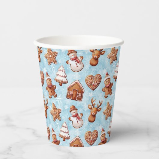 Gobelets En Papier Gingerbread Cookies Noël (Recto)