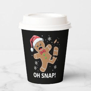 Gobelets En Papier Gingerbread Man Oh Snap Christmas Funny Cookie