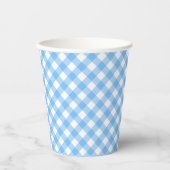 Gobelets en papier Gingham Bleu Bébé (Recto)