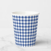 Gobelets En Papier Gingham Classique Bleu Vrai (Gauche)