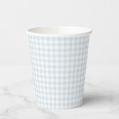 Gobelets En Papier Gingham Classique de Printemps | Bleu Poudre (Gauche)