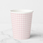 Gobelets En Papier Gingham Classique de Printemps | Douce Rose (Droite)