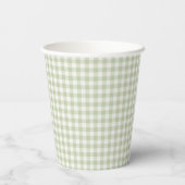 Gobelets En Papier Gingham Classique Début d'Automne | Olive Douce (Verso)