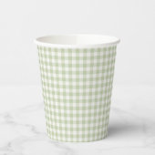 Gobelets En Papier Gingham Classique Début d'Automne | Olive Douce (Gauche)