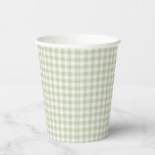 Gobelets En Papier Gingham Classique Début d'Automne | Olive Douce (Droite)