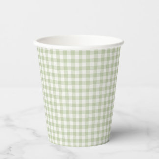 Gobelets En Papier Gingham Classique Début d'Automne | Olive Douce