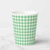 Gobelets En Papier Gingham Classique Été Vert (Gauche)