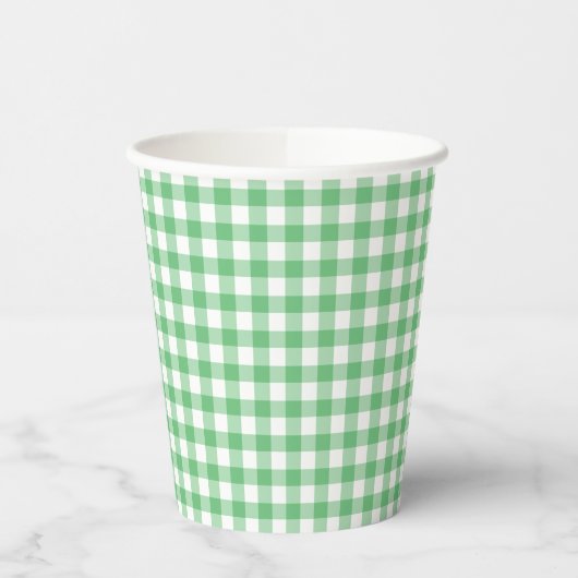 Gobelets En Papier Gingham Classique Été Vert (Gauche)