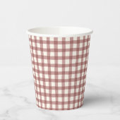 Gobelets En Papier Gingham Cranberry Rouge Marron (Gauche)