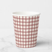Gobelets En Papier Gingham Cranberry Rouge Marron (Droite)