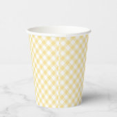 Gobelets En Papier Gingham Rétro Jaune Canari (Droite)