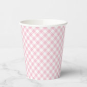 Gobelets En Papier Gingham Rétro Rose (Gauche)
