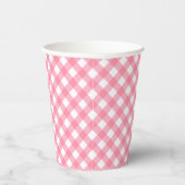 Gobelets en papier Gingham rose bébé (Droite)