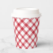 Gobelets En Papier Gingham Rouge Rustique (Recto)