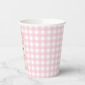 Gobelets En Papier Gingham Some Bunny a un anniversaire (Gauche)