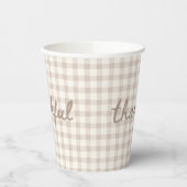 Gobelets En Papier Gingham Tan Neutre (Gauche)