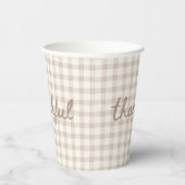 Gobelets En Papier Gingham Tan Neutre (Droite)
