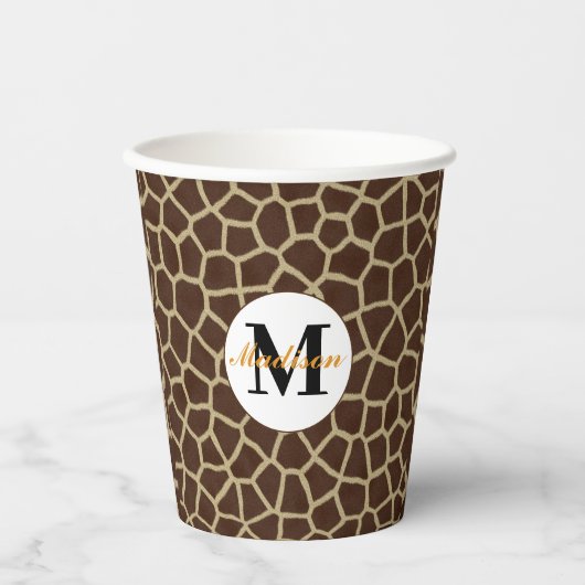 Gobelets En Papier Giraffe Animal Print (Recto)