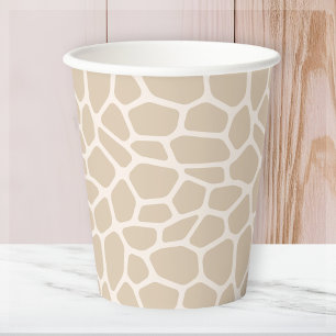Gobelets En Papier Giraffe beige Poster de animal