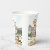 Gobelets En Papier Giraffe d'aquarelle en Afrique Savannah anniversai (Droite)