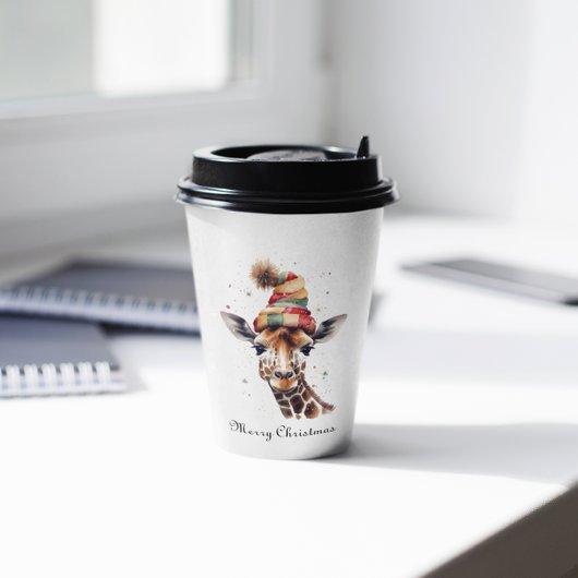 Gobelets En Papier Giraffe de Noël cosy, sur mesure