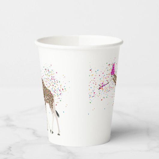 Gobelets En Papier Giraffe Fête Safari Animaux ayant une fête (Gauche)