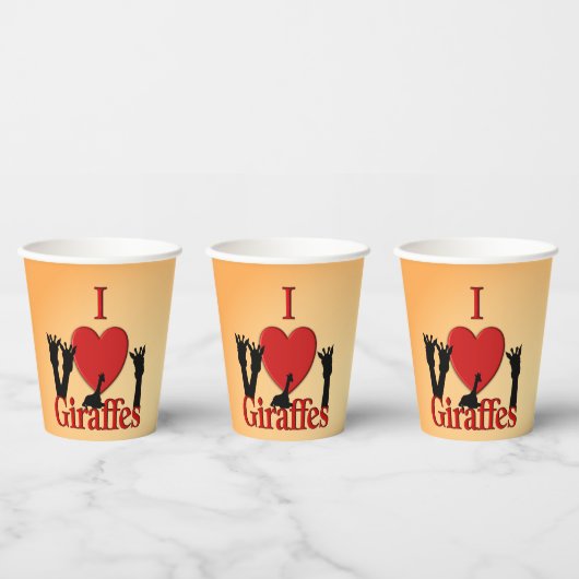 Gobelets En Papier Giraffe Love (Multi)
