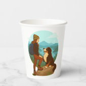 Gobelets En Papier Girl and Mountain Dog Adventure Illustration (Verso)