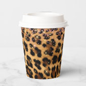 Gobelets En Papier Girly Chic Leopard Rose Gold Parties scintillant A (Verso)