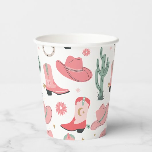 Gobelets En Papier Girly Cowboy (Verso)