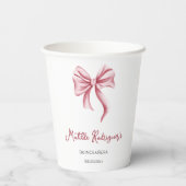 Gobelets En Papier Girly Pink Bow Quinceanera Party (Verso)