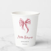 Gobelets En Papier Girly Pink Bow Quinceanera Party (Recto)