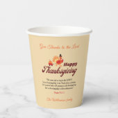 Gobelets En Papier Give Thanks Thanksgiving Bible Verse | Custom Name (Verso)
