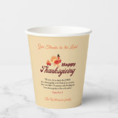 Gobelets En Papier Give Thanks Thanksgiving Bible Verse | Custom Name (Recto)