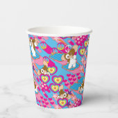 Gobelets En Papier Gizmo | Pink Peace & Love Motif (Verso)