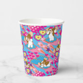 Gobelets En Papier Gizmo | Pink Peace & Love Motif (Gauche)