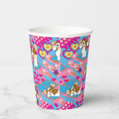 Gobelets En Papier Gizmo | Pink Peace & Love Motif (Droite)