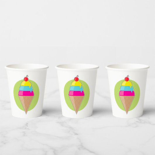 Gobelets En Papier Glace colorée