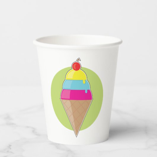 Gobelets En Papier Glace colorée (Recto)