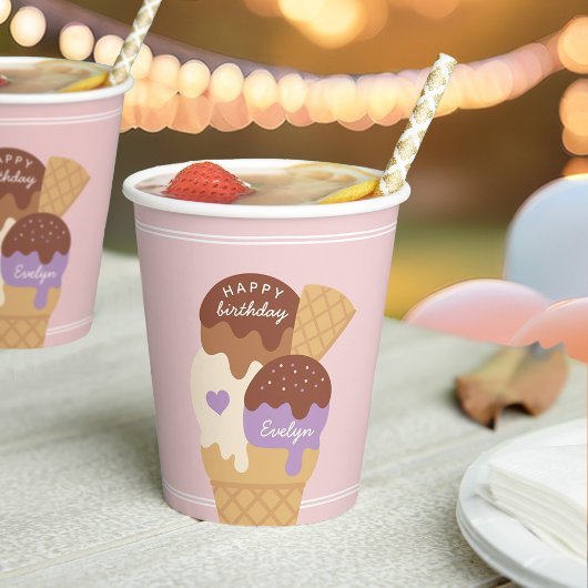 Gobelets En Papier Glace Cream Sundae Parti Anniversaire de enfant pe