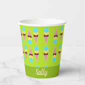 Gobelets En Papier Glaces colorées sur vert (Recto)