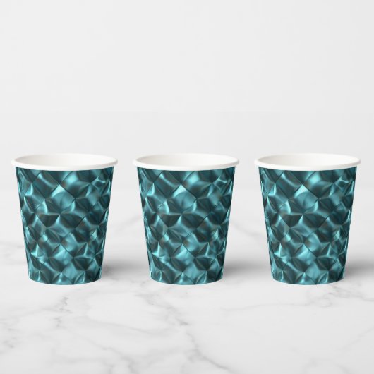 Gobelets En Papier Glam Abstrait bleu turquoise (Multi)