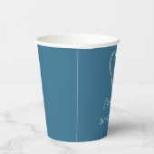 Gobelets En Papier Glam Bleu Perles Blanches Mariage (Droite)