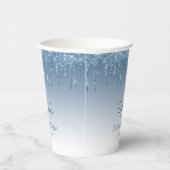Gobelets En Papier Glam Blue Parties scintillant Drip 21e fête d'anni (Droite)
