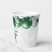 Gobelets En Papier Glam Emerald Green Balloon Parties scintillant d'a (Verso)