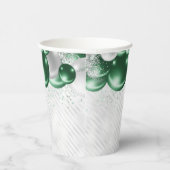 Gobelets En Papier Glam Emerald Green Balloon Parties scintillant d'a (Droite)