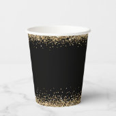 Gobelets En Papier Glam Gold Nom de la Parties scintillant Date Trent (Verso)