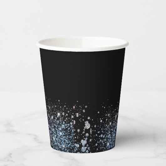 Gobelets En Papier Glam Parties scintillant noir tasse de papier (Gauche)